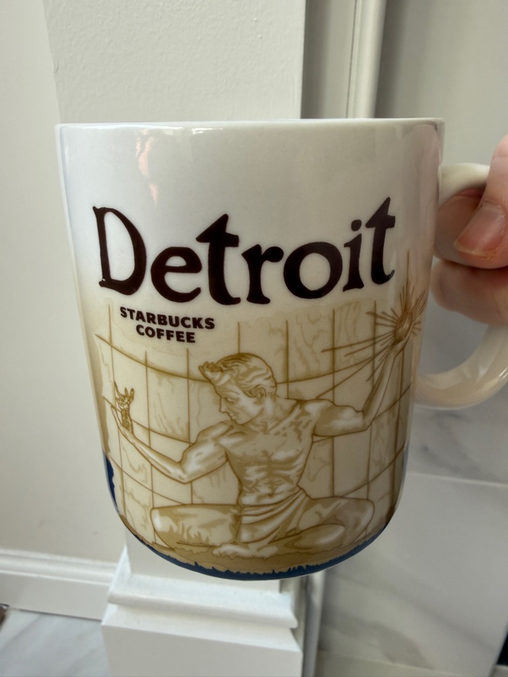 Starbucks Detroit 16oz Collector Series Mug 2009 Spirit of Detroit